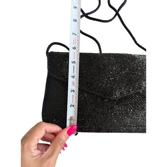 BONWIT TELLER Vintage Black Beaded Cocktail Bag - Picture 5 of 10